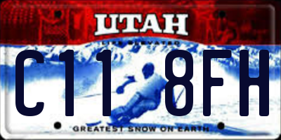 UT license plate C118FH