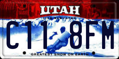 UT license plate C118FM