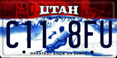 UT license plate C118FU