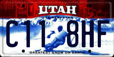 UT license plate C118HF