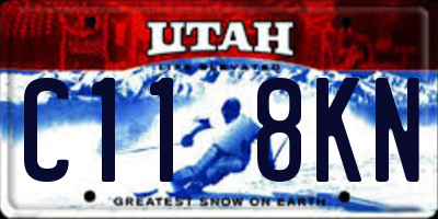 UT license plate C118KN