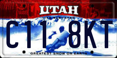UT license plate C118KT