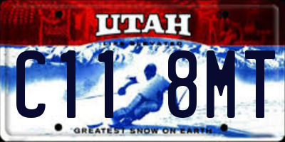 UT license plate C118MT