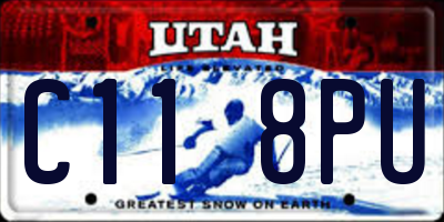 UT license plate C118PU