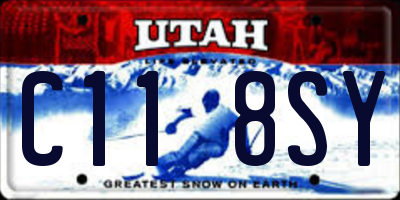 UT license plate C118SY