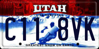 UT license plate C118VK