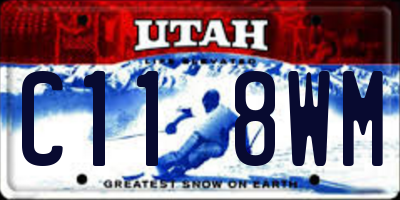 UT license plate C118WM