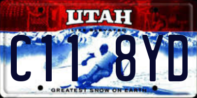 UT license plate C118YD