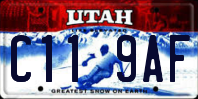 UT license plate C119AF