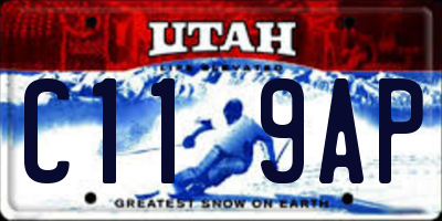 UT license plate C119AP