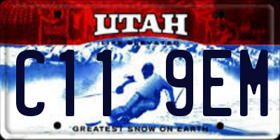 UT license plate C119EM