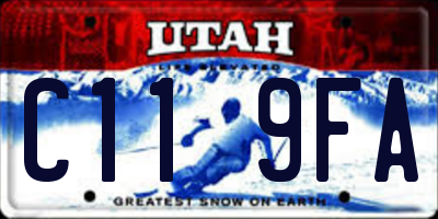 UT license plate C119FA