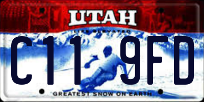 UT license plate C119FD