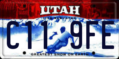 UT license plate C119FE