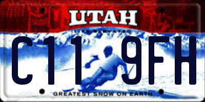 UT license plate C119FH