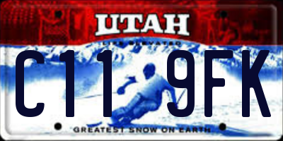 UT license plate C119FK