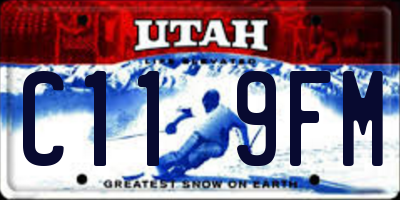 UT license plate C119FM