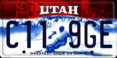 UT license plate C119GE