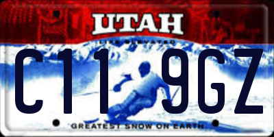 UT license plate C119GZ