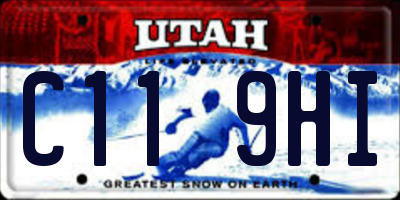 UT license plate C119HI