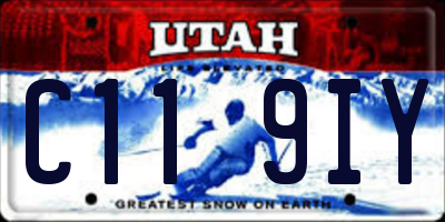 UT license plate C119IY