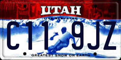 UT license plate C119JZ