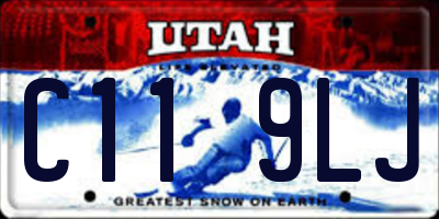 UT license plate C119LJ
