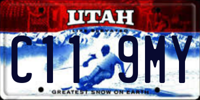 UT license plate C119MY