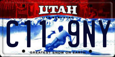 UT license plate C119NY