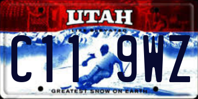 UT license plate C119WZ