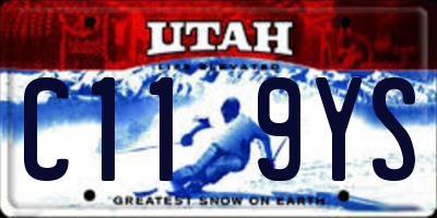 UT license plate C119YS