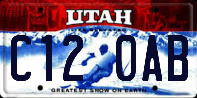 UT license plate C120AB