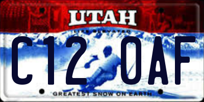 UT license plate C120AF