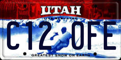 UT license plate C120FE