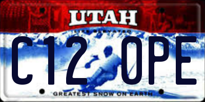 UT license plate C120PE