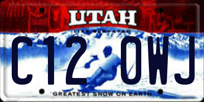 UT license plate C120WJ