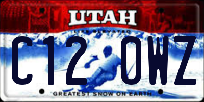 UT license plate C120WZ