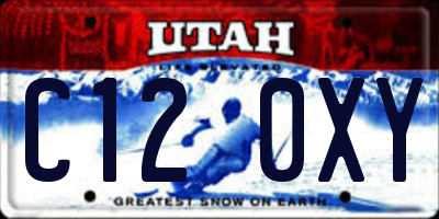 UT license plate C120XY