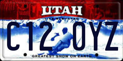 UT license plate C120YZ
