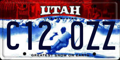 UT license plate C120ZZ