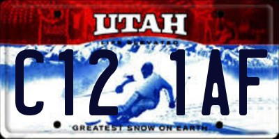 UT license plate C121AF