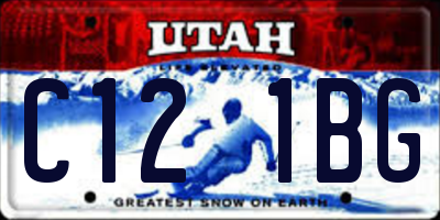 UT license plate C121BG