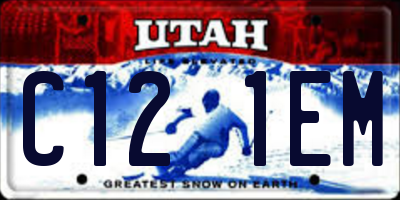 UT license plate C121EM