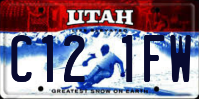 UT license plate C121FW