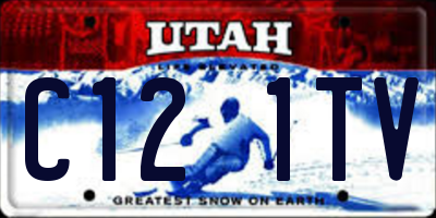 UT license plate C121TV