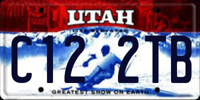 UT license plate C122TB