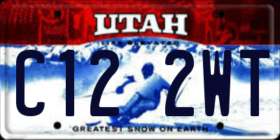UT license plate C122WT
