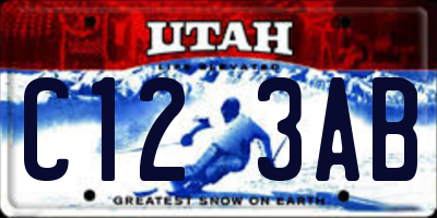 UT license plate C123AB