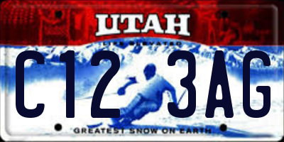 UT license plate C123AG