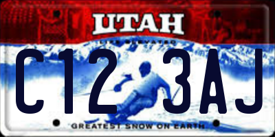 UT license plate C123AJ